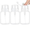 Layhit 3 Pack 6.8oz (200ml) Push Down Pump Dispenser Bottle, Clear Top Cap