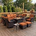 LayinSun 10 Piece Wicker Outdoor Furniture Set with 6-inch Comfy Cushions