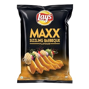 lays maxx potato chips - sizzling barbeque -396 gm pack