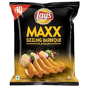 lays maxx - sizzling barbeque pouch 225g - pack of 10