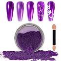 Laza Chrome Nail Powder, Metallic Mirror Effect Pigment, Purple