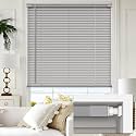 LazBlinds No Drill 1" Vinyl Mini Blinds, 26 1/2" W x 48" H, Grey
