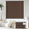 LazBlinds No Drill 1" Vinyl Mini Blinds, 20" W x 64" H, Mahogany
