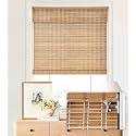 LazBlinds No Drill Cordless Bamboo Roman Shades, 23.5" W × 72" H, Brown