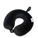 Lazer Black Memory Foam Travel Neck Pillow for Sleeping, Ergonomic Cervical Support for Neck Pain Relief and Long Journeys