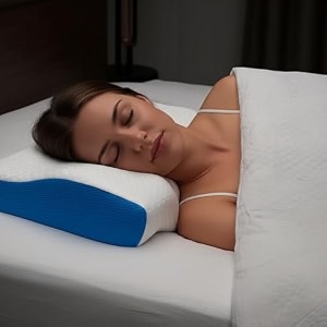 lazer memory foam cervical neck pillow for neck pain relief spondylitis amp spinal alignment orthopedic contour with breathable jacquard cover  for back amp side sleepers 19 x 11 x 35 inchpack of 2