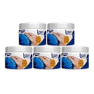 lazi 200 gm x pack of 5 multipurpose car ac vent interior dust cleaning gel jelly detailing putty cleaner kit universal car interior keyboard pc laptop electronic gadget cleaning kit