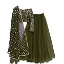 LAZY & CRAZY Women's Party Semi-Stitched Sequence Net Lehenga Choli with Dupatta
