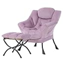 Lazy Chair with Ottoman,Comfy Accent Living Room Chair with Footrest Set