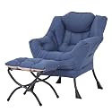Lazy Chair with Ottoman,Comfy Accent Living Room Chair with Footrest Set