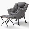 Lazy Chair with Ottoman,Comfy Accent Living Room Chair with Footrest Set