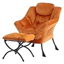 Lazy Chair with Ottoman,Comfy Accent Living Room Chair with Footrest Set