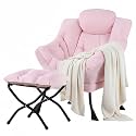 Lazy Chair with Ottoman,Comfy Accent Living Room Chair with Footrest Set