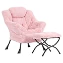Lazy Chair with Ottoman,Comfy Accent Living Room Chair with Footrest Set