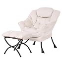 Lazy Chair with Ottoman,Comfy Accent Living Room Chair with Footrest Set