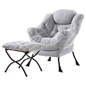Lazy Chair with Ottoman,Comfy Accent Living Room Chair with Footrest Set