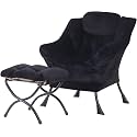 Lazy Chair with Ottoman,Comfy Accent Living Room Chair with Footrest Set