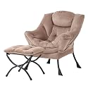 Lazy Chair with Ottoman,Comfy Accent Living Room Chair with Footrest Set