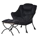 Lazy Chair with Ottoman,Comfy Accent Living Room Chair with Footrest Set