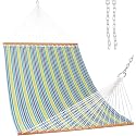 Lazy Daze Double Textliene Quick Dry Hammock with Spreader Bar for Outdoor