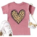 LAZYCHILD Kids Valentine Shirt Girls Valentines Day Shirts Heart Graphic Long Sleeve Striped Tee Tops 5-14 Years