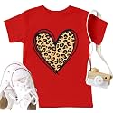 LAZYCHILD Kids Valentine Shirt Girls Valentines Day Shirts Heart Graphic Long Sleeve Striped Tee Tops 5-14 Years