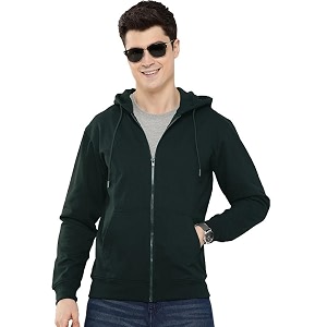 LAZYCHUNKS Regular Fit Mens Solid Fleece Hoodie