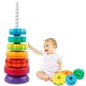 LBAIBB Spinning Stacking Toys,Spin Toy for Toddlers 1-3,Montessori Toys for 1 Year Old,Rainbow Spin Tower,Autism Sensory Learning Toy,Suitable for Gifts for Boys and Girls