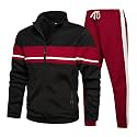 LBL Leading the Better Life Men's Sweat Suit 2 Piece Outfit Casual Contrast Sports Jogging Tracksuits Set