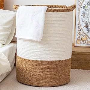 lby ute cotton storage gift case foldable organizer box jute basket handwoven eco-friendly browna 12x15 inch