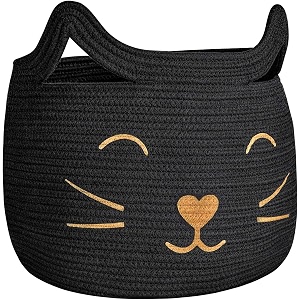lby ute cotton storage gift basket cute case for closet packing wedding packaging organizer box jute basket handwoven eco-friendly foldable storage basket bins organizer black cate shape
