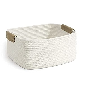 lby ute cotton storage gift basket cute case for closet packing wedding packaging organizer box jute basket handwoven eco-friendly foldable storage basket bins organizer white