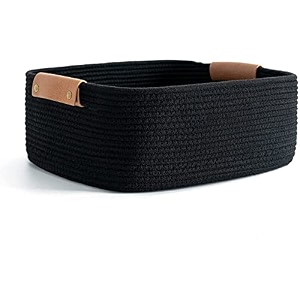 lby ute cotton storage gift basket cute case for closet packing wedding packaging organizer box jute basket handwoven eco-friendly foldable storage basket bins organizer black