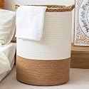 LBY® ute Cotton Storage Gift Case, Foldable Organizer Box Jute Basket Handwoven Eco-Friendly (BROWN/A 12X15 INCH)
