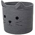 ☆LBY® ute Cotton Storage Gift Basket, Cute case for Closet, Packing, Wedding Packaging Organizer Box Jute Basket Handwoven Eco-Friendly Foldable Storage Basket Bins Organizer (Gray cat Shape)