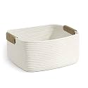 ☆LBY® ute Cotton Storage Gift Basket, Cute case for Closet, Packing, Wedding Packaging Organizer Box Jute Basket Handwoven Eco-Friendly Foldable Storage Basket Bins Organizer (White)
