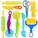 LCY WEDSHI Dough Tool Set, 9 Pcs Dough Tools Sets for Kids Ages 4-8, Dough Accessories Includes Cutters Roller, Rolling Pins, Safety Scissors, Plastic Knife, Plastic Rollers