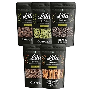 ldf 5 spices combo 50 grams x 5  black pepper black cardamom green cardamom cloves amp cinnamon sticks  traditional indian whole spice combo pack  khada masala pack perfect for gifting