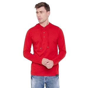 LE BOURGEOIS Men Solid Regular Fit Hooded