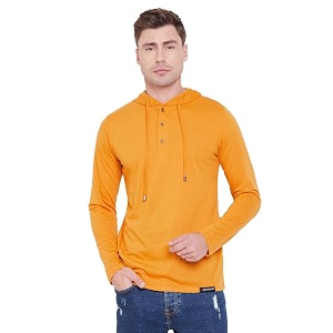 LE BOURGEOIS Men Solid Regular Fit Hooded