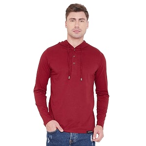 LE BOURGEOIS Men Solid Regular Fit Hooded