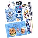Le Delite (Combo Gift Pack of 10 Items Space Astronaut Stationery Set for Boys &amp; Girls, Return Gifts for Girl &amp; Kids, Stationery Items, Pencil Box with All Stationary (Space)