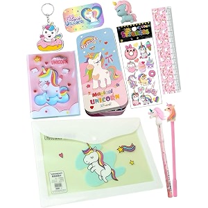 le delite combo gift pack of 12 items santa christmas stationery set for kids xmas return gifts sling bag with pencil pouch pen diary amp more