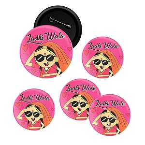 le delite ladke wale ladki wale team groom and team bride glossy finished wedding badges wedding badges propsbatches for family wedding amp reception party