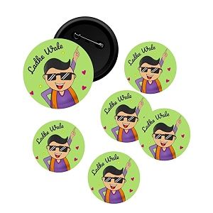 le delite ladke wale ladki wale team groom and team bride glossy finished wedding badges wedding badges propsbatches for family wedding amp reception party