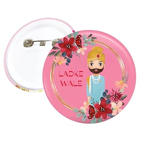 le delite ladke wale ladki wale team groom and team bride glossy finished wedding badges wedding badges propsbatches for family wedding amp reception party