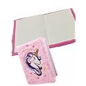 Le Delite Unicorn theme party return gifts for kids (pack of 6 items)/ unicorn fur diary with fur pouch, pen, pencil, eraser, scale, sharpener, with carry bag and name tag