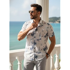 Mens Cotton Blend Printed Stitched Half Sleeve