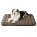 LE SURE Cute Orthopedic Dog Bed Large Sized Dog, Waterproof Chic Flat Pet Beds with Removable Washable Cover, Fuzzy Thick Egg Crate Foam Pet Mat for Indoor Use (36" x 27", Brown)