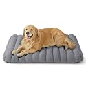 LE SURE Cute Orthopedic Dog Bed for Extra Large Dogs, XL Waterproof Chic Flat Pet Beds with Removable Washable Cover, Fuzzy Thick Egg Crate Foam Pet Mat for Indoor Use (44" x 32", Grey)